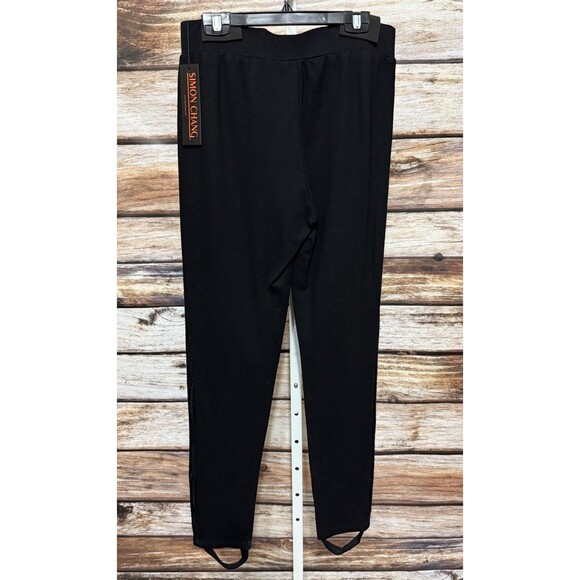 Simon Chang Womens Medium Black Moto Stirrup Pants Zip Grunge 90’s Goth New - Picture 9 of 14